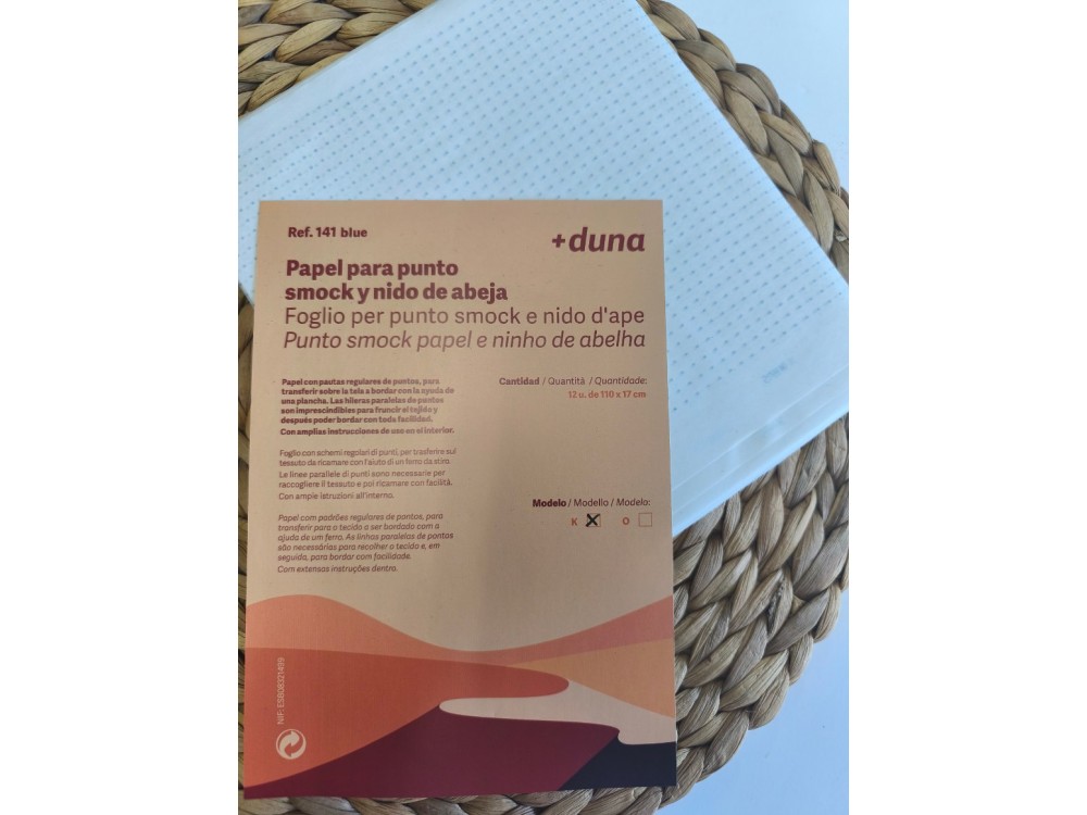 PAPEL PUNTO SMOCK Y NIDO DE ABEJA MODELO K