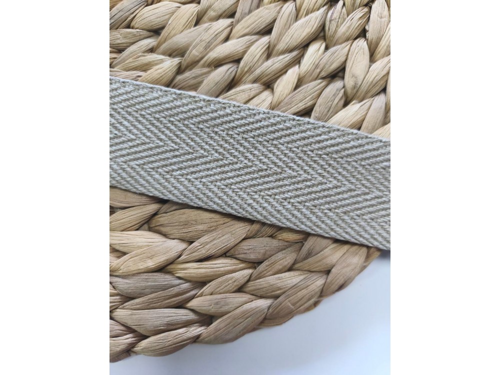 CINTA DE ESPIGA BEIGE 40MM